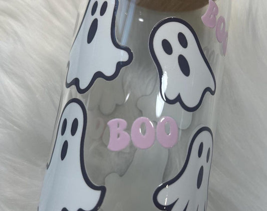 Ghost Halloween Glass Can