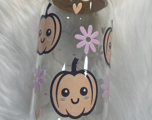 Pumpkin Halloween Glass Can